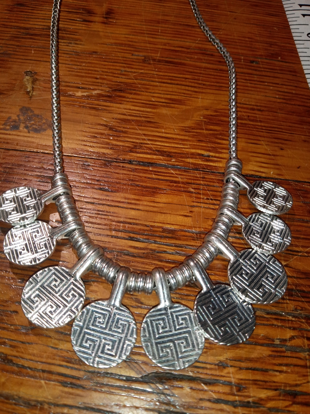 Turquoise Silver-Tone Statement Necklace - Women Jewelry - Picture 3 of 4